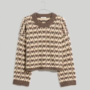 Madewell Aldridge Crop Pullover Sweater XL Wool Boxy Retro Chunky Fisherman